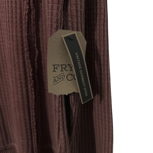 NWT Frye & Co Womens Textured Thermal Top Size L Autumn Casual Tie Front - Picture 4 of 4